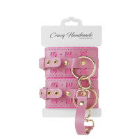 Оковы розовые с надписью SEX (фетр, золото) Crazy Handmade