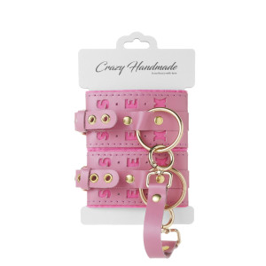 Оковы розовые с надписью SEX (фетр, золото) Crazy Handmade