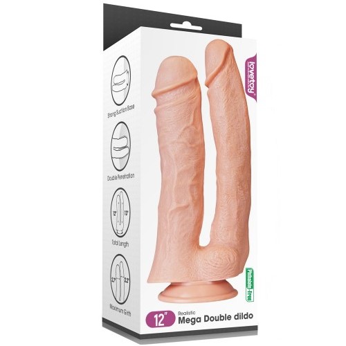 Огромный двойной фаллос на присоске Lovetoy Realistic Mega Double Dildo 33 см