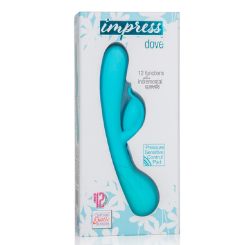 Вибратор-кролик голубой Impress "G"
