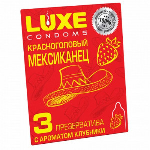 Презервативы Luxe Красноголовый мексиканец (с ароматом клубники) 3 шт