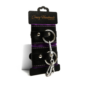 Оковы прямоугольные с мягкой фиолетовой подкладкой Crazy Handmade (иной угол)