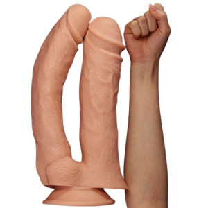 Огромный двойной фаллос на присоске Lovetoy Realistic Mega Double Dildo 33 см (иной угол)