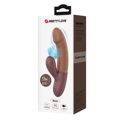 Вибратор-кролик с вакуумным стимулятором клитора Pretty Love (коричневый)