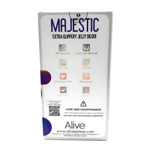 Прозрачный фаллоимитатор на присоске Majestic Jelly Dildo 14,7 см