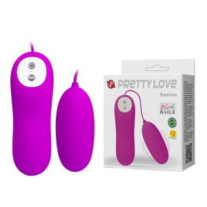 Проводное виброяйцо с силиконовым пультом Eunice Pretty Love