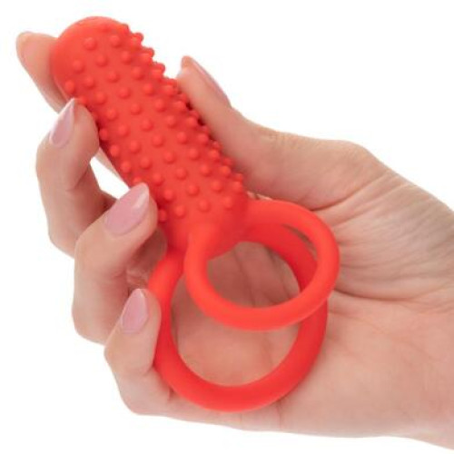 Двойное виброкольцо с насадкой для двойного проникновения Silicone Rechargeable Vertical Dual Enhancer
