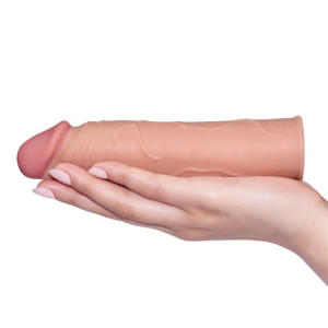 Удлиняющая насадка на пенис телесная X-Tender Penis Sleeve + 4 см (иной угол)