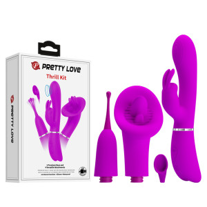 Вибромассажер с четырьмя насадками Pretty Love Thrill Kit
