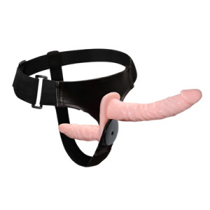 Двойной страпон с вибрацией Ultra Double-Heads Strap On Baile (иной угол)