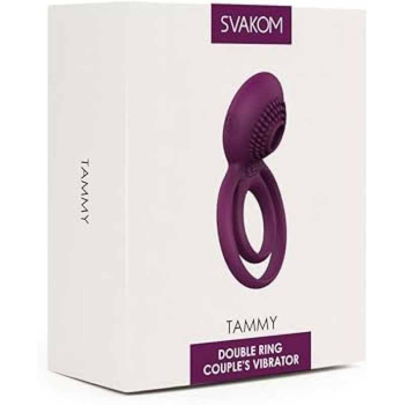 Двойное перезаряжаемое эрекционное виброкольцо Svakom Tammy фиолетовое