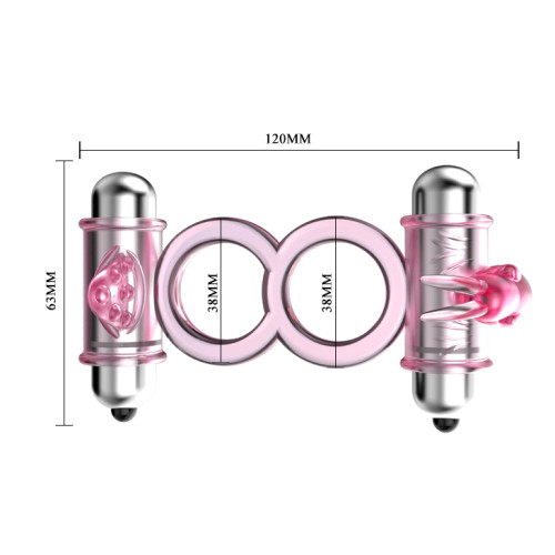 Двойное эрекционное кольцо Baile Bunny Snuggles Cock Clit Ring