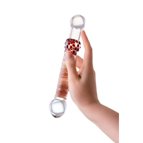 Двусторонний стеклянный фаллос Sexus Glass 22 см