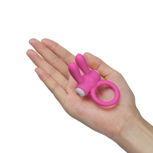 Розовое виброкольцо Power Clit Cockring Rabbit