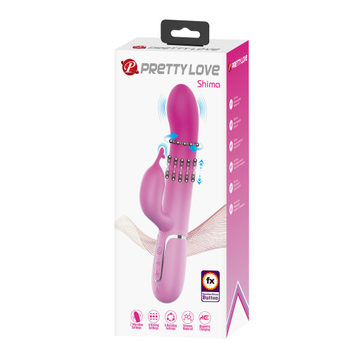 Вибратор-кролик с вращающимися шариками Pretty Love Shima