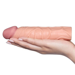 Удлиняющая насадка на пенис телесная X-Tender Penis Sleeve + 3 см (иной угол)