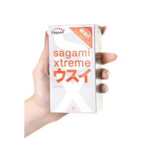 Презервативы латексные ультратонкие Sagami Xtreme Superthin (15 шт) (иной угол)
