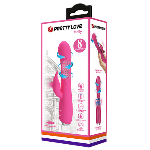 Вибратор-кролик с ротацией Pretty Love Molly Розовый