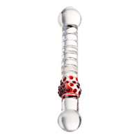 Двусторонний стеклянный фаллос Sexus Glass 22 см