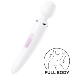 Вибромассажер перезаряжаемый белый Wand-er Women Satisfyer (иной угол)