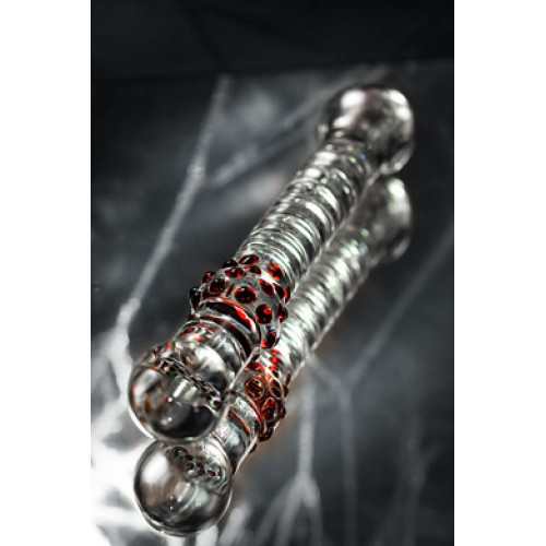 Двусторонний стеклянный фаллос Sexus Glass 22 см