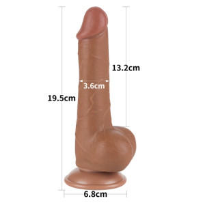 Двухслойный реалистичный фаллоимитатор с мошонкой Sliding Skin Dual Layer Dong 19 см (иной угол)