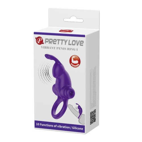 Виброкольцо с клиторальным кроликом Pretty Love