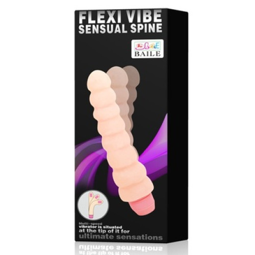 Рельефный вибратор с хребтом Baile Flexi Vibe Sensual Spine