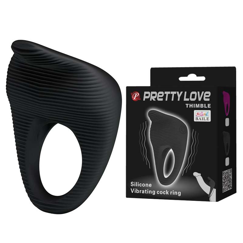 Виброкольцо с клиторальным стимулятором Pretty Love Thimble