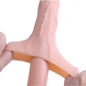 Удлиняющая насадка на пенис телесная X-Tender Penis Sleeve + 5 см (иной угол)
