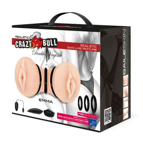 Двусторонний мастурбатор с вибрацией Crazy bull Double Vagina