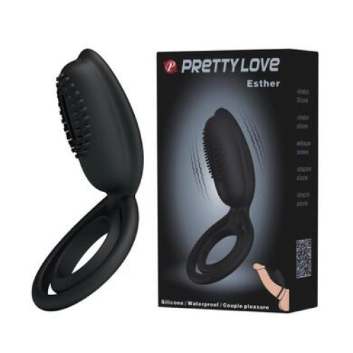 Эрекционное двойное кольцо с вибропулей Pretty Love Esther