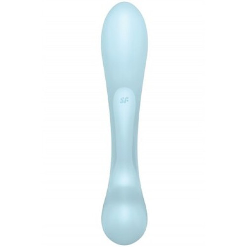 Двусторонний вибратор с клиторальным стимулятором Triple Oh Blue Satisfyer