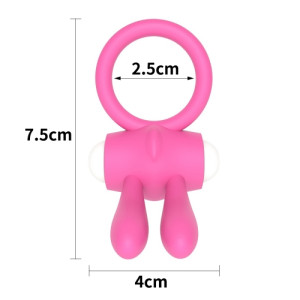 Розовое виброкольцо Power Clit Cockring Rabbit (иной угол)