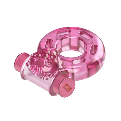 Эрекционное кольцо с вибрацией Baile Pink Bear-Head Vibrating Ring