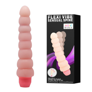 Рельефный вибратор с хребтом Baile Flexi Vibe Sensual Spine