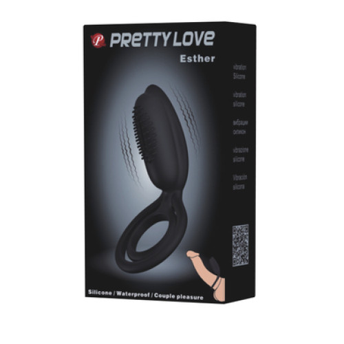 Эрекционное двойное кольцо с вибропулей Pretty Love Esther