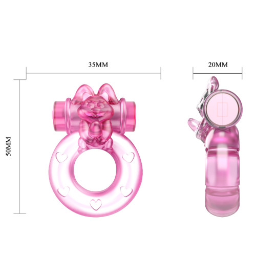 Эрекционное кольцо с вибрацией на пенис Pink Bunny﻿ Baile