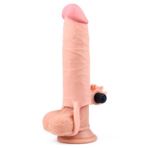 Удлиняющая насадка на пенис с вибрацией X-Tender Penis Sleeve + 5 см (иной угол)