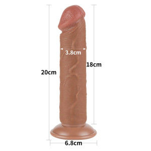 Двухслойный реалистичный фаллоимитатор Sliding Skin Dual Layer Dong 20 cv (иной угол)