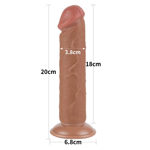 Двухслойный реалистичный фаллоимитатор Sliding Skin Dual Layer Dong 20 cv