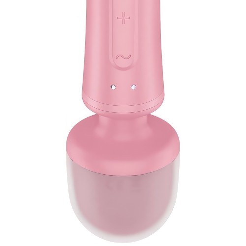Двусторонний вибратор с клиторальным стимулятором Wand + Rabbit Triple Lover Pink Satisfyer