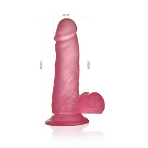 Розовый фаллос Jelly Studs Crystal Dildo Small 16 см (иной угол)