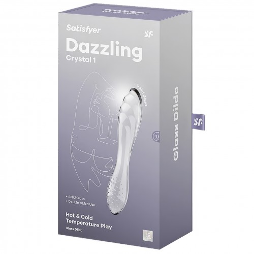 Двусторонний фаллоимитатор из стекла прозрачный Dazzling Crystal 1 Satisfyer