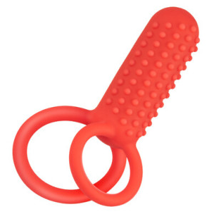 Двойное виброкольцо с насадкой для двойного проникновения Silicone Rechargeable Vertical Dual Enhancer