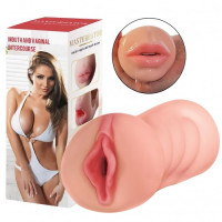Двойной мастурбатор вагина и ротик с зубками Vagina-Oral sex with teeth 2 в 1