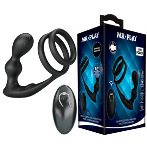 Вибромассажер простаты с эрекционным кольцом MR PLAY