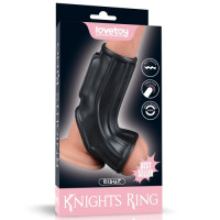 Рельефная вибронасадка на пенис и мошонку Vibrating Ridge Knights Ring with Scrotum Sleeve