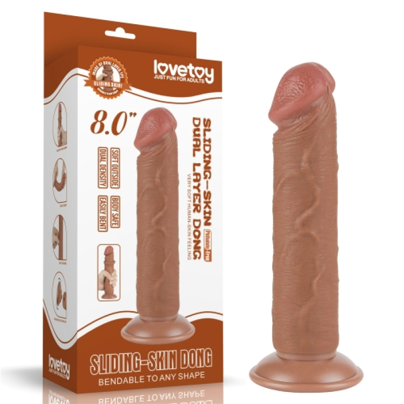 Двухслойный реалистичный фаллоимитатор Sliding Skin Dual Layer Dong 20 cv