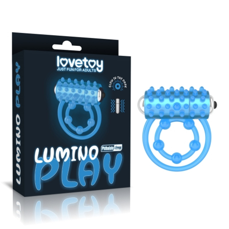 Двойное виброкольцо светящееся в темноте Lumino Play Vibrating Penis Ring